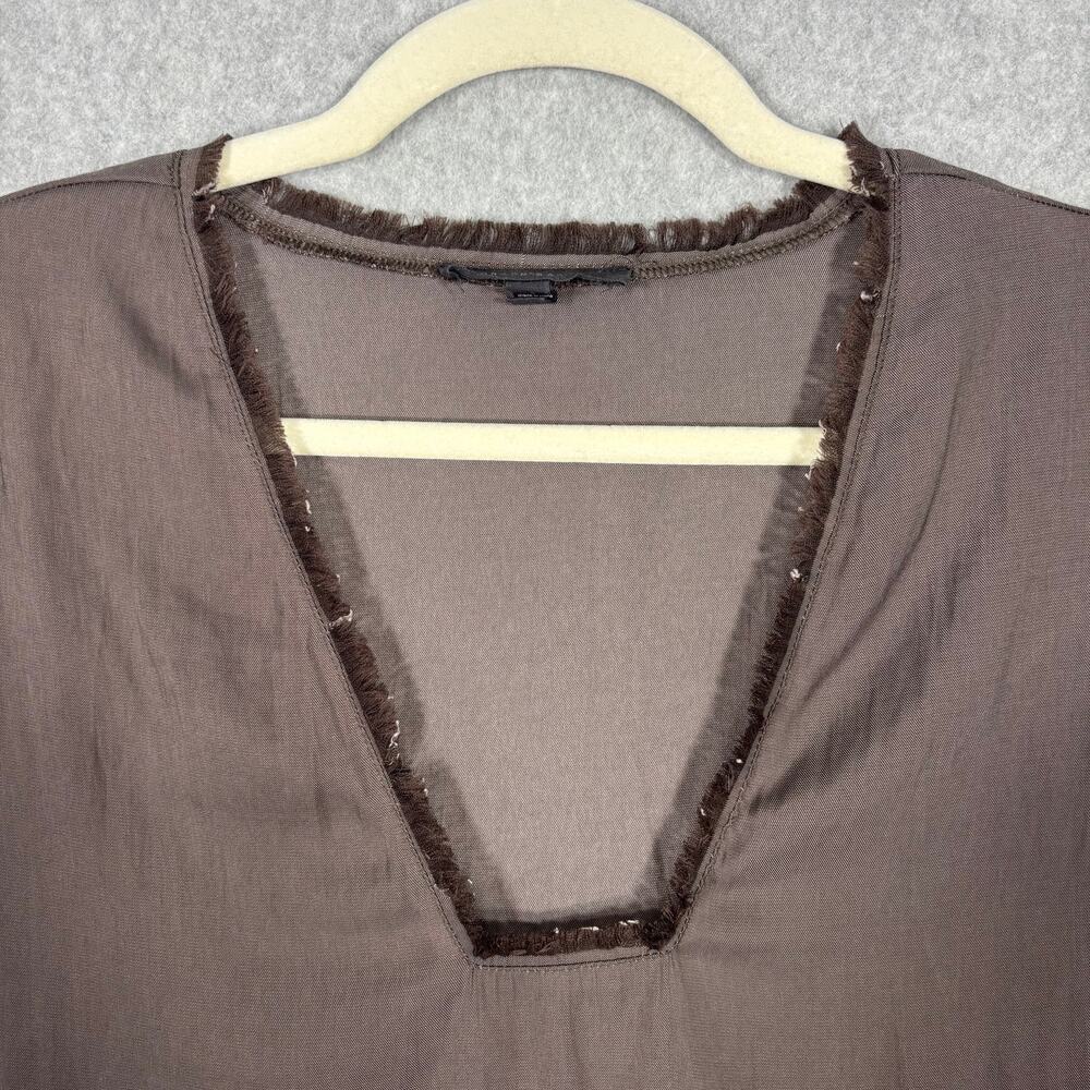 Grade Gather Blouse Large Fringe Festival Lagenlook Coastal Boxy Neutral Minimal - Picture 5 of 11